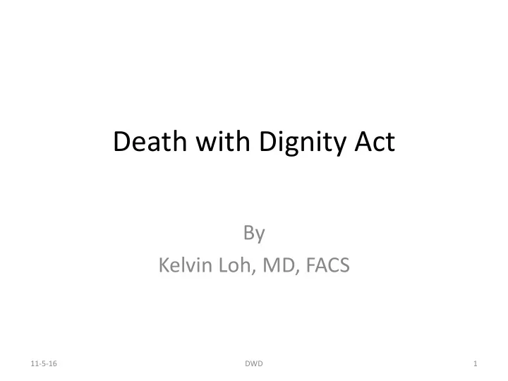 death with dignity act