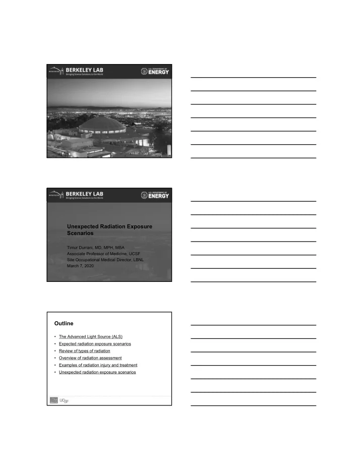 unexpected radiation exposure scenarios