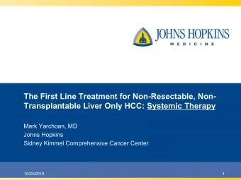 The First Line Treatment for Non-Resectable, Non-  Transplantable Liver Only HCC: Systemic Therapy