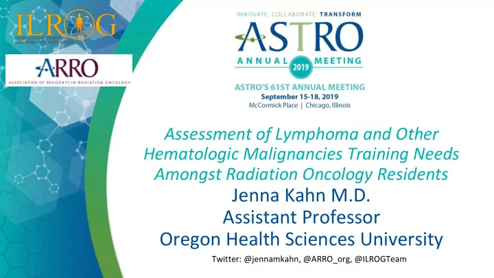 jenna kahn m d assistant professor oregon health sciences