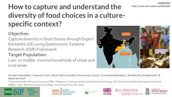 How to capture and understand the  http://www.anh-academy/ANH2020  diversity of food choices in a