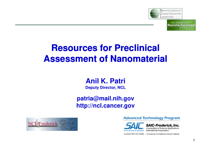 resources for preclinical resources for preclinical