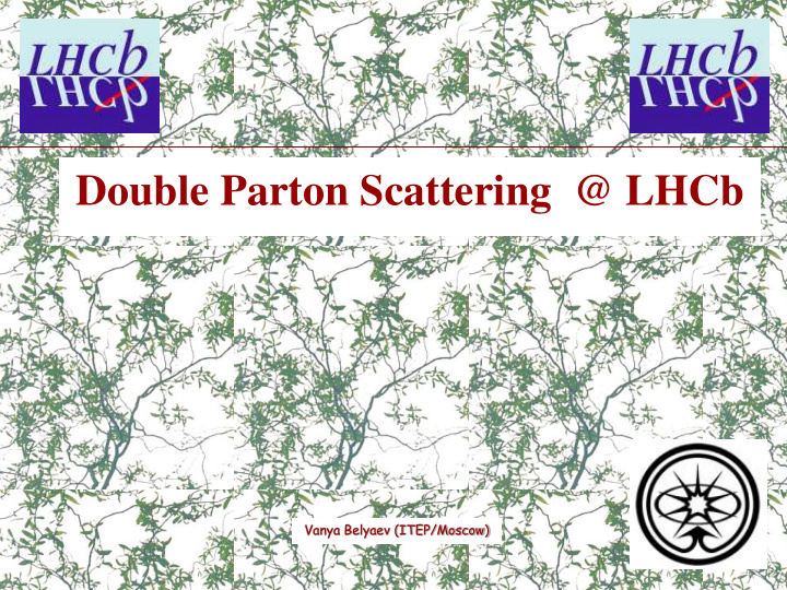 double parton scattering lhcb