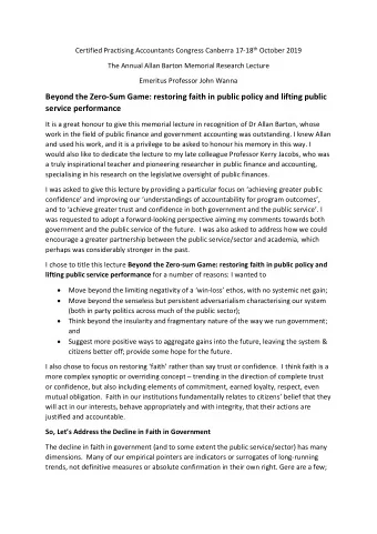 Beyond the Zero-Sum Game: restoring faith in public policy and lifting public  service performance