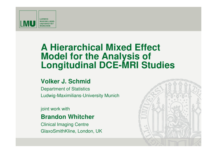 a hierarchical mixed effect model for the analysis of