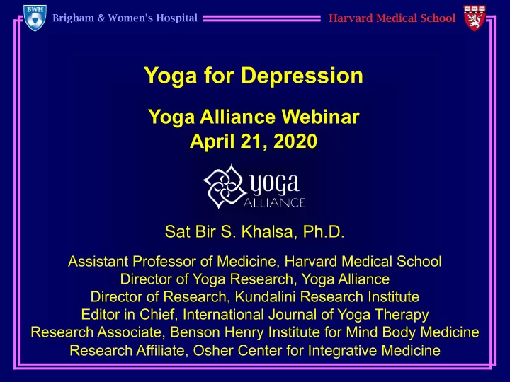 yoga for depression