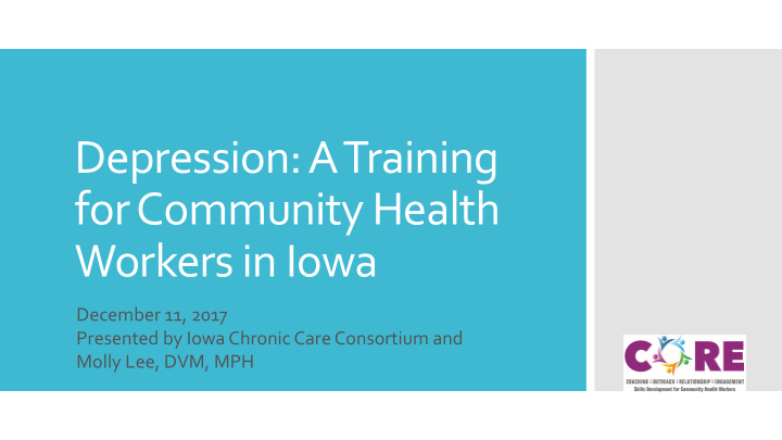 depression a training for community health workers in iowa