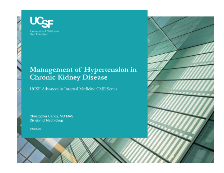 management of hypertension in chronic kidney disease