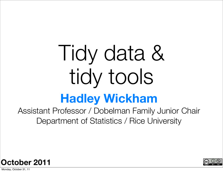 tidy data tidy tools