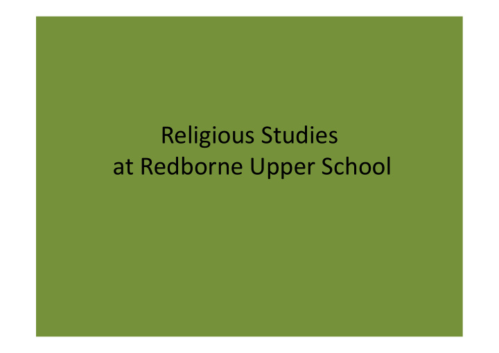 religious studies at redborne upper school the curriculum