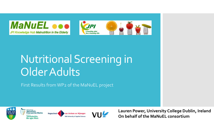nutritional screening in older adults