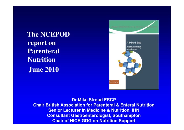the ncepod the ncepod report on parenteral parenteral
