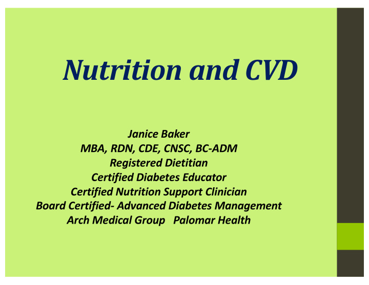 nutrition and cvd