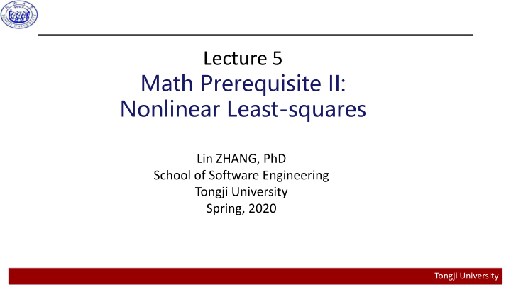 lecture 5 math prerequisite ii nonlinear least squares