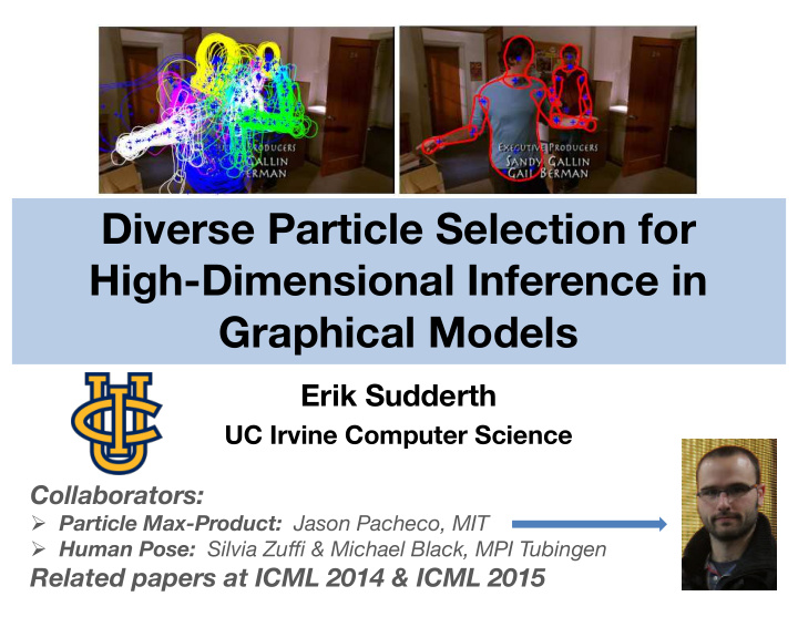 diverse particle selection for high dimensional inference