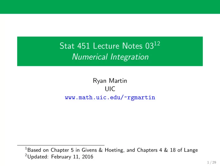 numerical integration