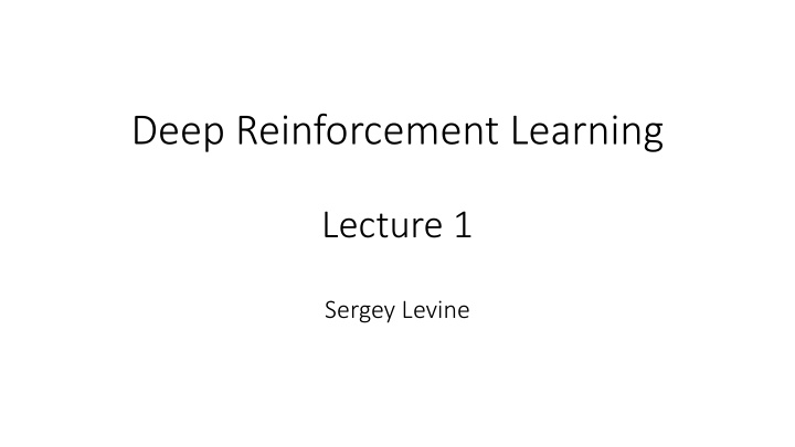deep reinforcement learning