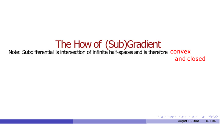 the how of sub gradient