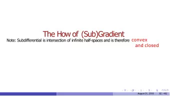 The How of (Sub)Gradient Note: Subdifferential is intersection of infinite half-spaces and is