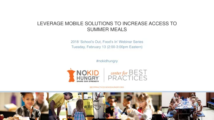 leverage mobile solutions to increase access to