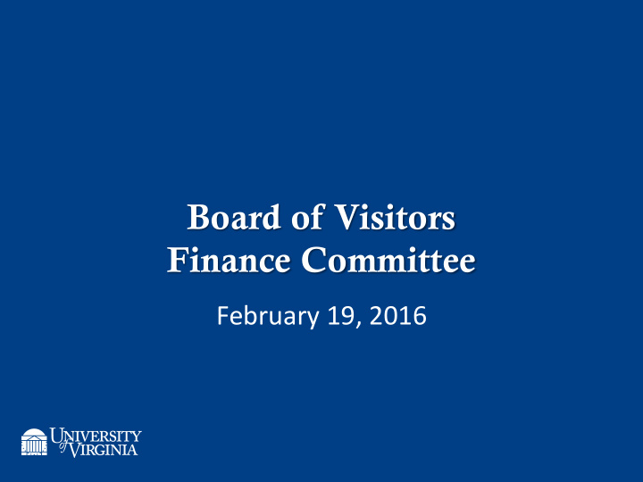 board of visitors finance committee