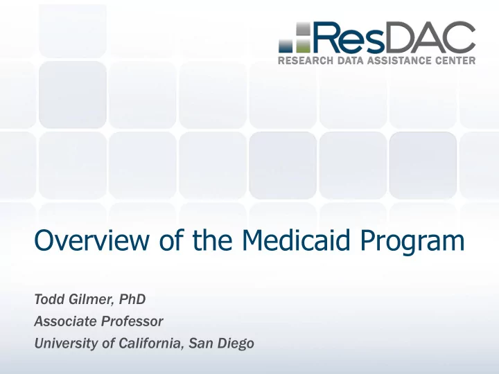 overview of the medicaid program