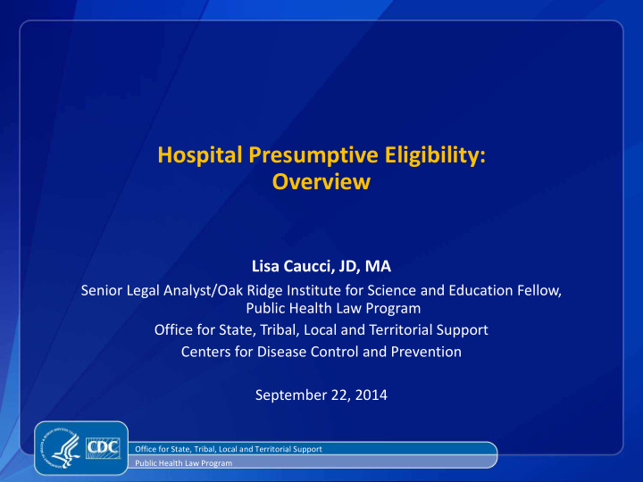 hospital presumptive eligibility overview