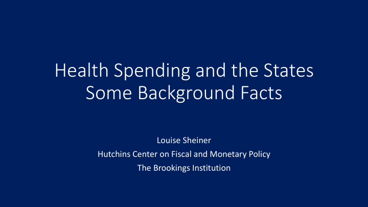 health spending and the states