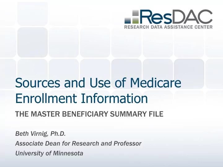 sources and use of medicare