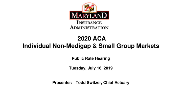 2020 aca individual non medigap small group markets