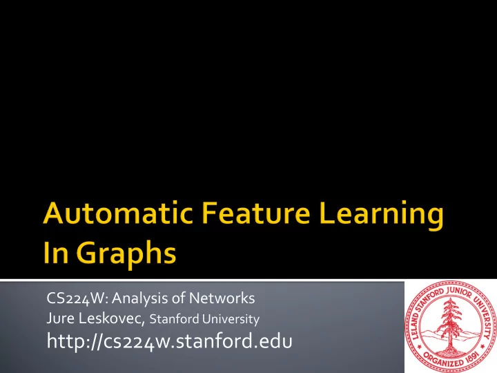 http cs224w stanford edu