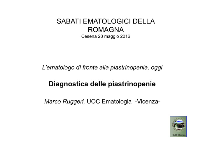 sabati ematologici della romagna