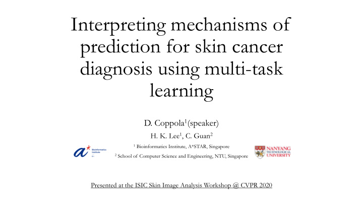 interpreting mechanisms of prediction for skin cancer