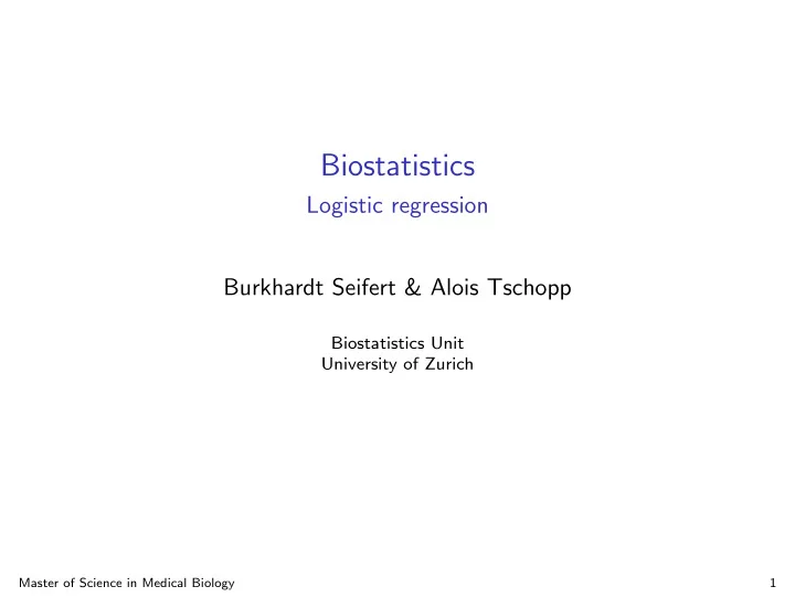 biostatistics