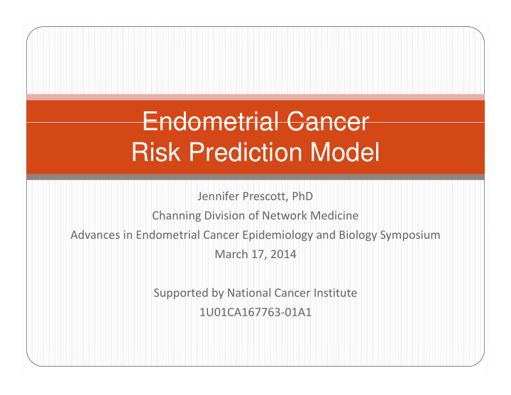 endometrial cancer endometrial cancer risk prediction