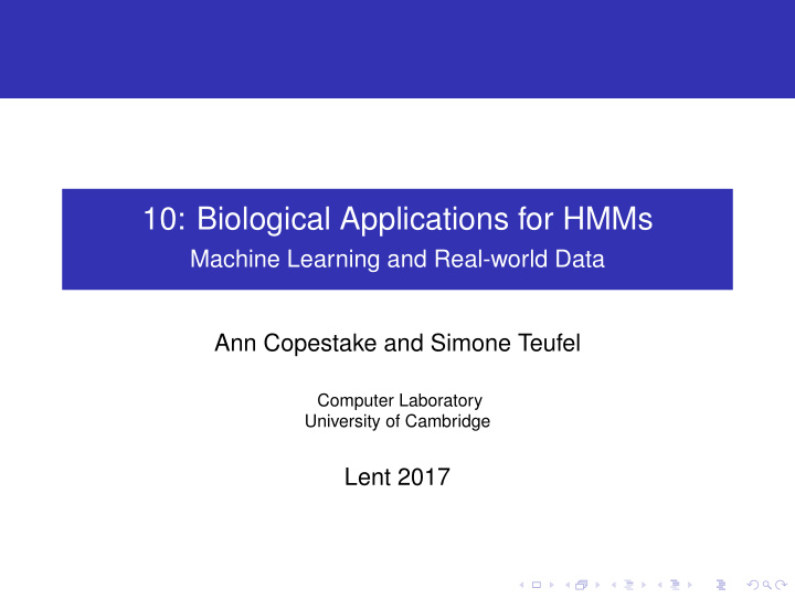 10 biological applications for hmms