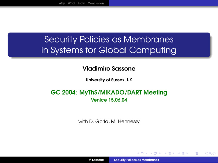 security policies as membranes in systems for global