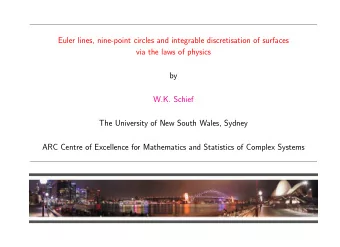 Euler lines, nine-point circles and integrable discretisation of surfaces  via the laws of physics