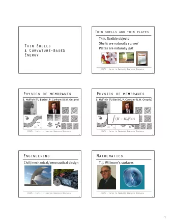 Thin Shells Plates are naturally flat  y  &amp; Curvature Based  &amp; Curvature-Based  Energy