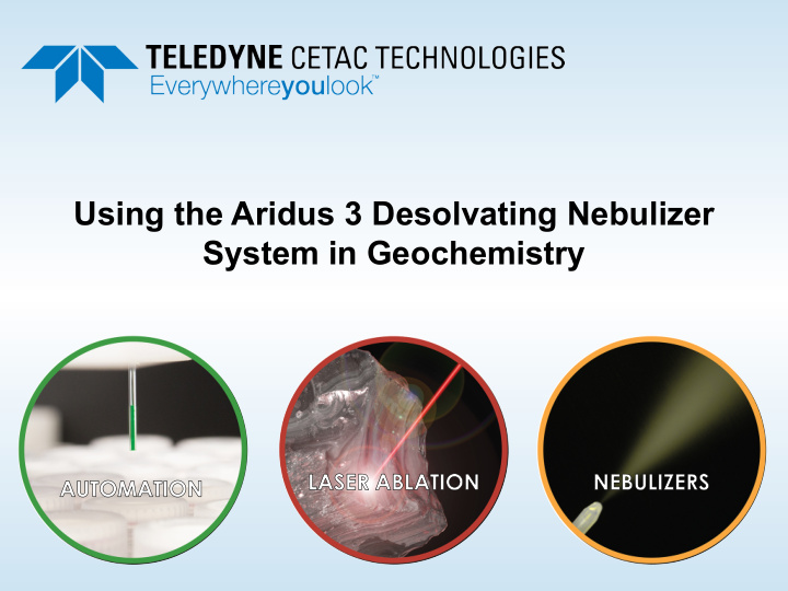 using the aridus 3 desolvating nebulizer system in