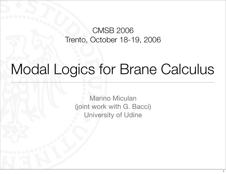modal logics for brane calculus