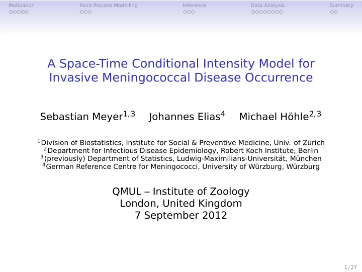a space time conditional intensity model for invasive