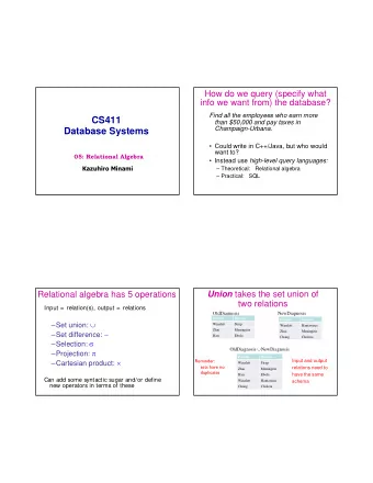 CS411  than $50,000 and pay taxes in  Champaign-Urbana.  Database Systems   Could write in