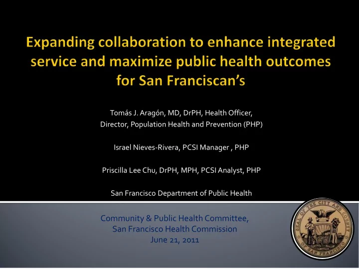 community amp public health committee san francisco