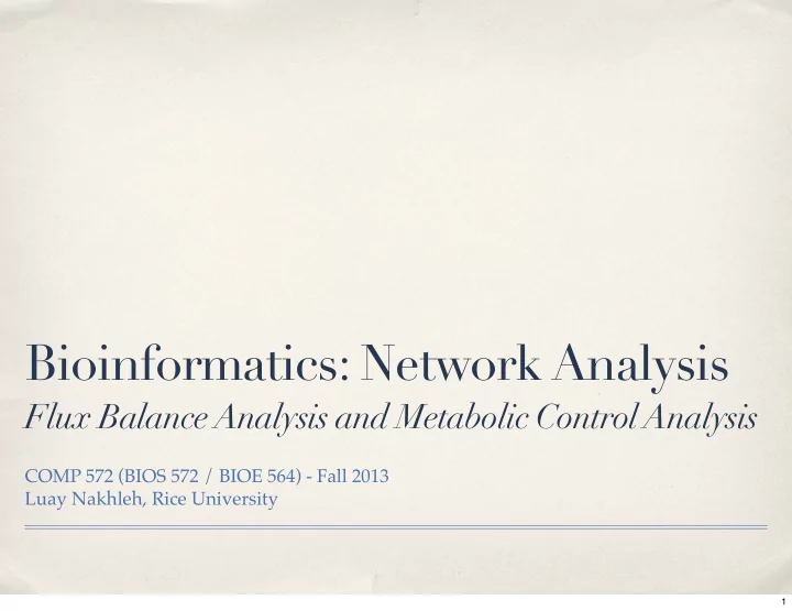 bioinformatics network analysis