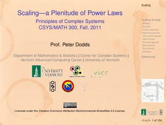 Scalinga Plenitude of Power Laws  Scaling-at-large  Principles of Complex Systems  Allometry