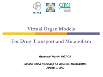 For Drug Transport and Metabolism  Rebeccah Marsh, MITACS  Canada-China Workshop on Industrial