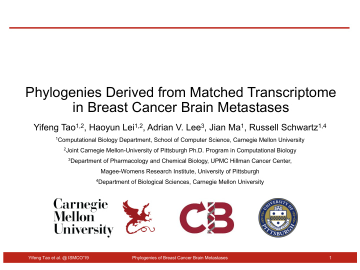 phylogenies derived from matched transcriptome in breast