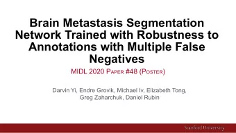 Brain Metastasis Segmentation  Network Trained with Robustness to  Annotations with Multiple False
