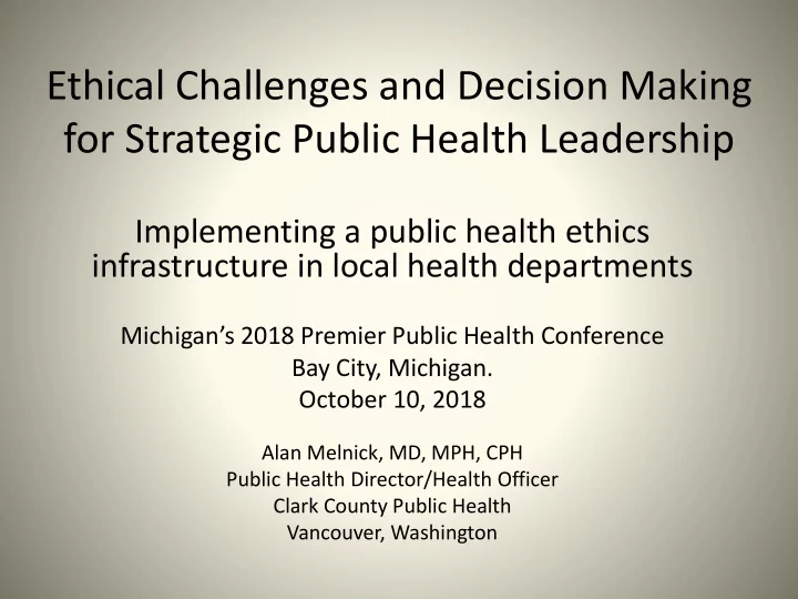 ethical challenges and decision making